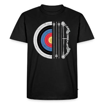 Tir à l’arc Chasse à l’arc Chasse à l’arc Archer Bow Hunter - T-shirt Premium bio Homme - noir - Devant - Nico (187cm)