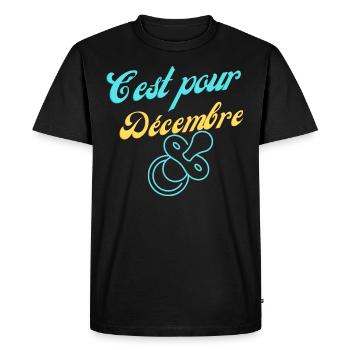 Décembre Magique : Bébé Brille comme les Étoiles ! - T-shirt Premium bio Homme - noir - Devant - Nico (187cm)