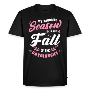 Ma saison préférée est la chute du patriarcat - T-shirt Premium bio Homme - noir - Devant - Nico (187cm)