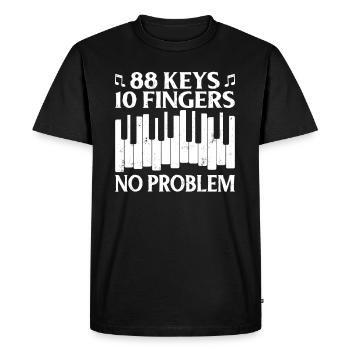 88 touches 10 doigts pianiste piano claviériste - T-shirt Premium bio Homme - noir - Devant - Nico (187cm)