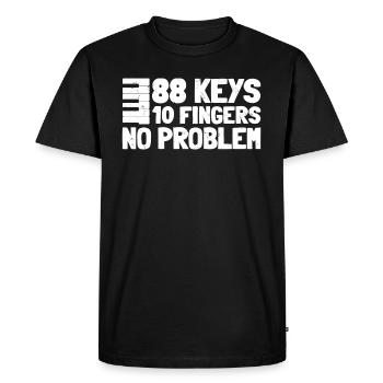 88 touches 10 doigts pianiste piano claviériste - T-shirt Premium bio Homme - noir - Devant - Nico (187cm)