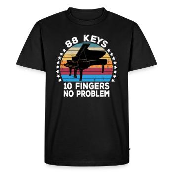 88 touches 10 doigts pianiste piano claviériste - T-shirt Premium bio Homme - noir - Devant - Nico (187cm)