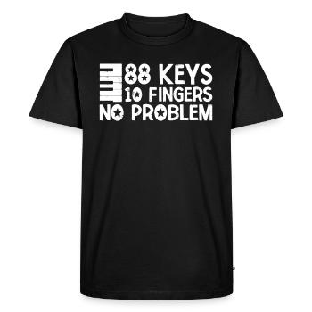 88 touches 10 doigts pianiste piano claviériste - T-shirt Premium bio Homme - noir - Devant - Nico (187cm)