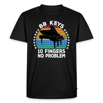 88 touches 10 doigts pianiste piano claviériste - T-shirt Premium bio Homme - noir - Devant - Nico (187cm)