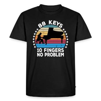 88 touches 10 doigts pianiste piano claviériste - T-shirt Premium bio Homme - noir - Devant - Nico (187cm)