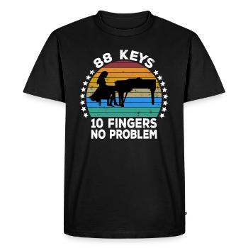 88 touches 10 doigts pianiste piano claviériste - T-shirt Premium bio Homme - noir - Devant - Nico (187cm)