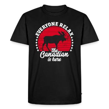 The Canadian Is Here Canada Flag Symbol Home Pride - Men's Premium Organic T-Shirt - black - Front - Nico (187cm)