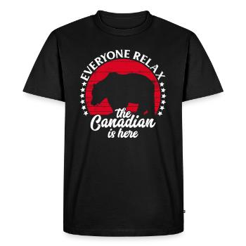 The Canadian Is Here Canada Flag Symbol Home Pride - Men's Premium Organic T-Shirt - black - Front - Nico (187cm)