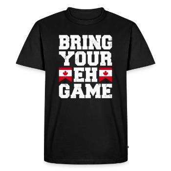 Apportez votre symbole du drapeau Eh Game Canada à la maison Fierté - T-shirt Premium bio Homme - noir - Devant - Nico (187cm)