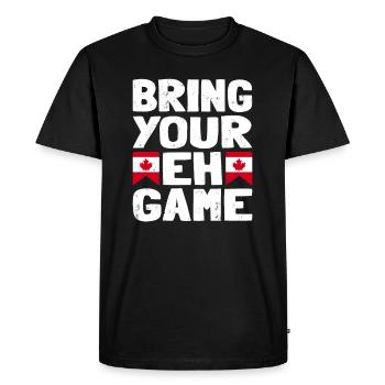 Apportez votre symbole du drapeau Eh Game Canada à la maison Fierté - T-shirt Premium bio Homme - noir - Devant - Nico (187cm)