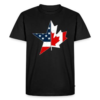 US EH Leaf USEH Canadian American Canada USA Flag - Men's Premium Organic T-Shirt - black - Front - Nico (187cm)