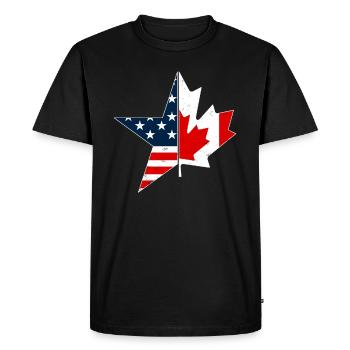 US EH Leaf USEH Canadian American Canada USA Flag - Men's Premium Organic T-Shirt - black - Front - Nico (187cm)