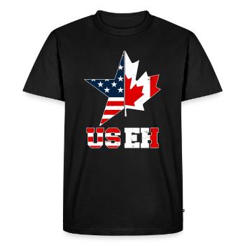 US EH Leaf USEH Canadian American Canada USA Flag - Men's Premium Organic T-Shirt - black - Front - Nico (187cm)