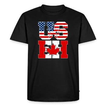 US EH Leaf USEH Canadian American Canada USA Flag - Men's Premium Organic T-Shirt - black - Front - Nico (187cm)
