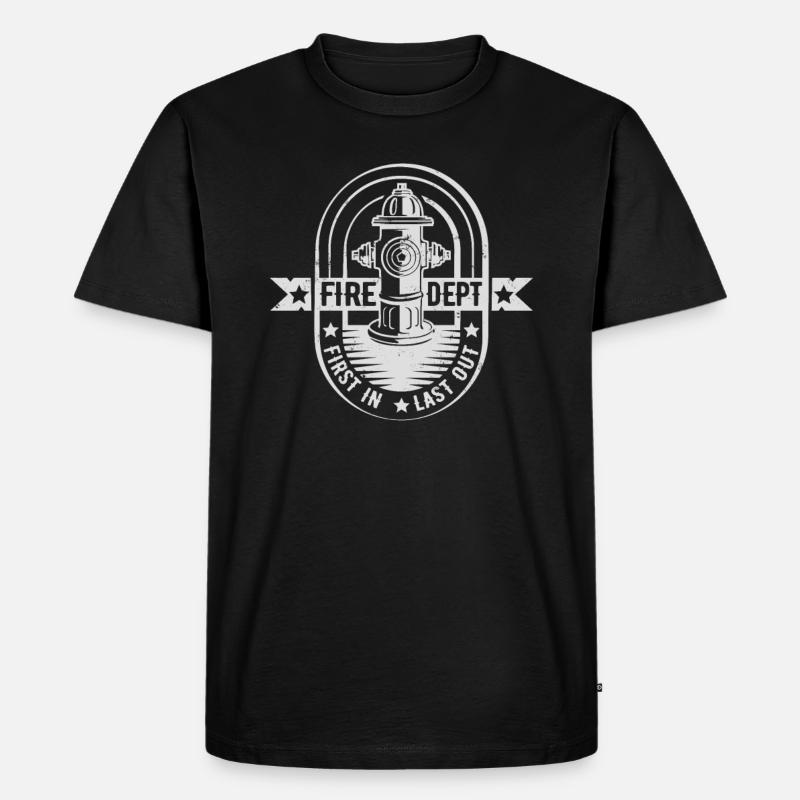 Feuerwehr Notfallhelfer Feuerwehrmann - Männer Premium Bio T-Shirt - Schwarz