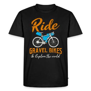 Faites du vélo de gravier et explorez le monde / Fahrrad - T-shirt Premium bio Homme - noir - Devant - Nico (187cm)