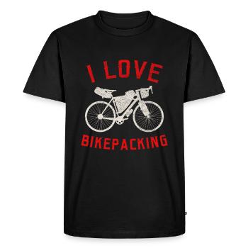 J’aime le bikepacking Cyclisme / Vélo de gravier - T-shirt Premium bio Homme - noir - Devant - Nico (187cm)