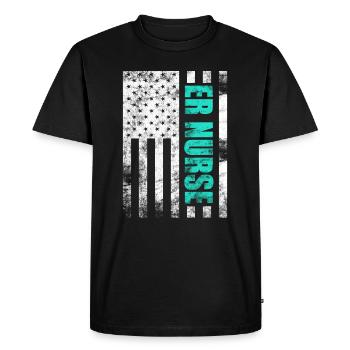 Infirmières des services d’urgence Infirmière praticienne des urgences - T-shirt Premium bio Homme - noir - Devant - Nico (187cm)