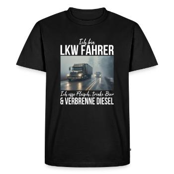 LKW Fahrer - Männer Premium Bio T-Shirt - Schwarz - Vorne - Nico (187cm)