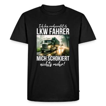 Lkw Fahrer - Männer Premium Bio T-Shirt - Schwarz - Vorne - Nico (187cm)