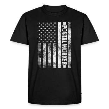 Postier Facteur Facteur USA Flag Mailman - T-shirt Premium bio Homme - noir - Devant - Nico (187cm)