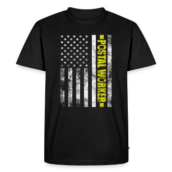 Postier Facteur Facteur USA Flag Mailman - T-shirt Premium bio Homme - noir - Devant - Nico (187cm)