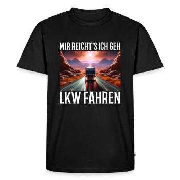 Trucker - Männer Premium Bio T-Shirt - Schwarz - Vorne - Nico (187cm)