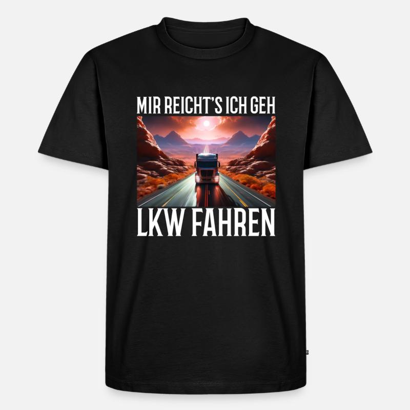 Trucker - Männer Premium Bio T-Shirt - Schwarz