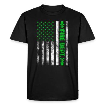 Service d’incendie Pompier Pompier Lutte contre les incendies - T-shirt Premium bio Homme - noir - Devant - Nico (187cm)