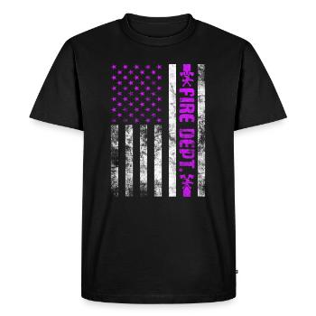 Service d’incendie Pompier Pompier Lutte contre les incendies - T-shirt Premium bio Homme - noir - Devant - Nico (187cm)