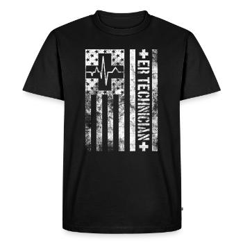 Technicien en salle d’urgence Infirmière en soins de santé Technicien en urgence - T-shirt Premium bio Homme - noir - Devant - Nico (187cm)