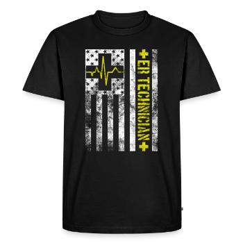 Technicien en salle d’urgence Infirmière en soins de santé Technicien en urgence - T-shirt Premium bio Homme - noir - Devant - Nico (187cm)