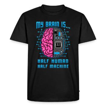 Artificial intelligence / half-man, half-machine - Men's Premium Organic T-Shirt - black - Front - Nico (187cm)