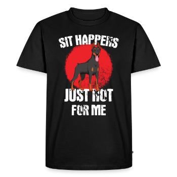 Sit Happens Dog Huntetrainer École canine, Chiens - T-shirt Premium bio Homme - noir - Devant - Nico (187cm)