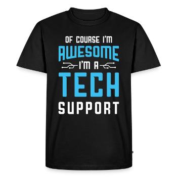 Bien sûr que je suis génial Je suis un client du support technique - T-shirt Premium bio Homme - noir - Devant - Nico (187cm)