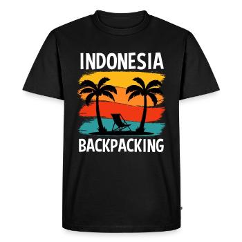 Backpacking Indonesia Backpack Travel - Men's Premium Organic T-Shirt - black - Front - Nico (187cm)