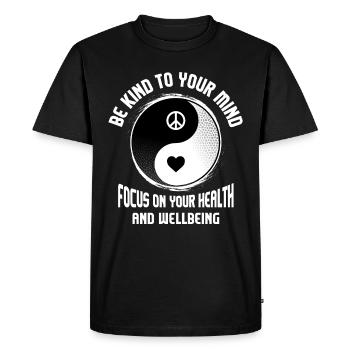 Soyez gentil avec votre Yin Yang Santé mentale Avars - T-shirt Premium bio Homme - noir - Devant - Nico (187cm)