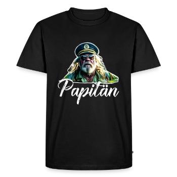 Papa Papitän Bootsfahrer Kapitän - Männer Premium Bio T-Shirt - Schwarz - Vorne - Nico (187cm)
