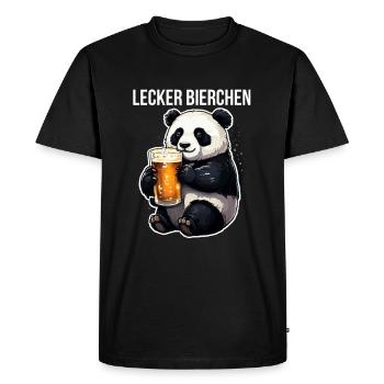 Panda avec de la bière Yummy Beer Beer Meme - T-shirt Premium bio Homme - noir - Devant - Nico (187cm)
