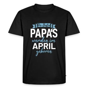 Cadeau d’anniversaire papa pères nés en avril - T-shirt Premium bio Homme - noir - Devant - Nico (187cm)
