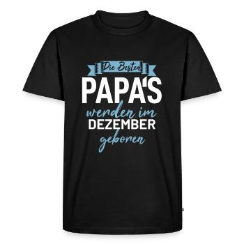 Birthday Dad Gift Fathers Born December - Men's Premium Organic T-Shirt - black - Front - Nico (187cm)