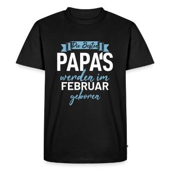 Birthday Dad Gift Fathers Born in February - Men's Premium Organic T-Shirt - black - Front - Nico (187cm)