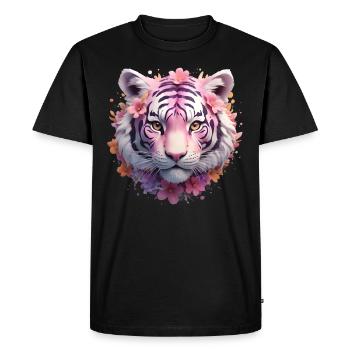 Tête de tigre - T-shirt Premium bio Homme - noir - Devant - Nico (187cm)