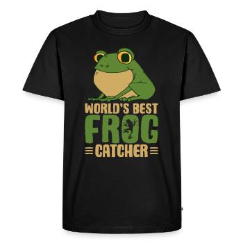 Meilleur attrape-grenouilles au monde Herpétologie Chasse aux grenouilles - T-shirt Premium bio Homme - noir - Devant - Nico (187cm)