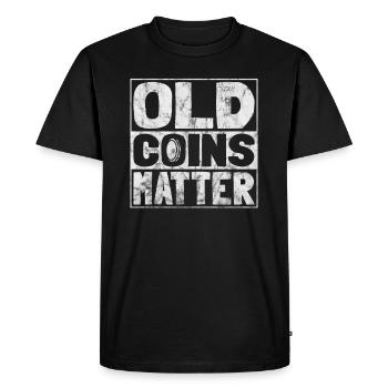 Coin Collector Funny Coin Collecting Numismatics - Men's Premium Organic T-Shirt - black - Front - Nico (187cm)