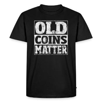 Coin Collector Funny Coin Collecting Numismatics - Men's Premium Organic T-Shirt - black - Front - Nico (187cm)