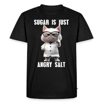 Suagar n’est qu’un chat de sel en colère Meme Science - T-shirt Premium bio Homme - noir - Devant - Nico (187cm)