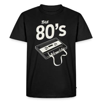 80s cassette / decade retro - Men's Premium Organic T-Shirt - black - Front - Nico (187cm)