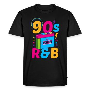 90's R And B Classic 90s Retro Vintage 90s Rnb - Men's Premium Organic T-Shirt - black - Front - Nico (187cm)