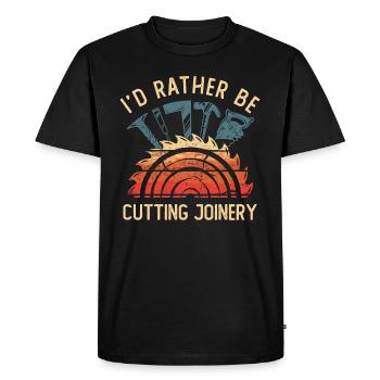 I'd Rather Be Cutting Joinery Artisan Carpenter - Men's Premium Organic T-Shirt - black - Front - Nico (187cm)